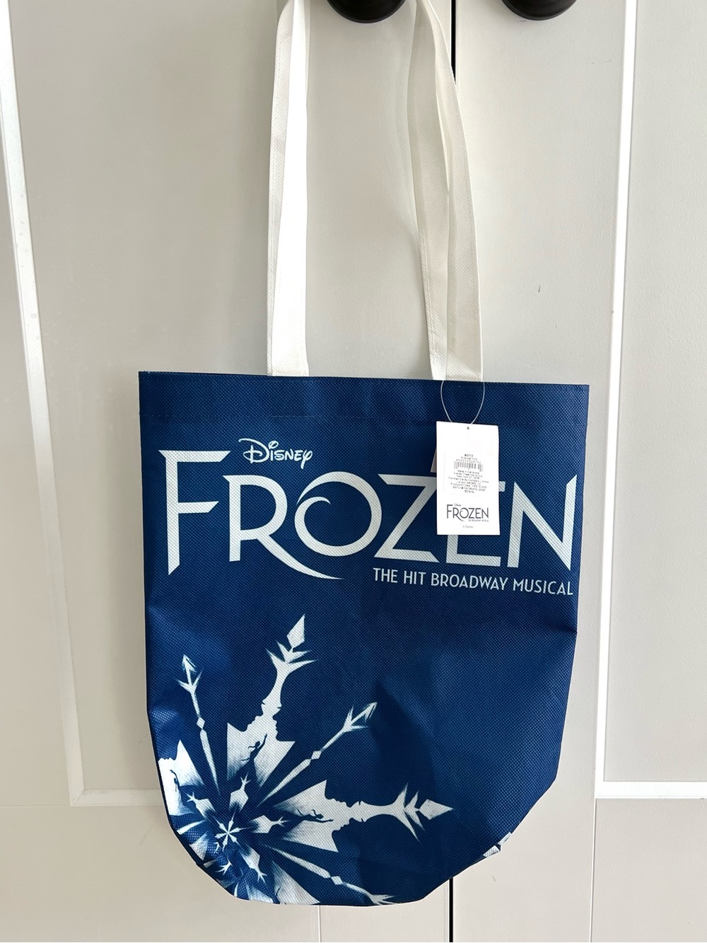 Disney Frozen The Broadway Musical Blue Logo Snowflake Tote Bag NWT